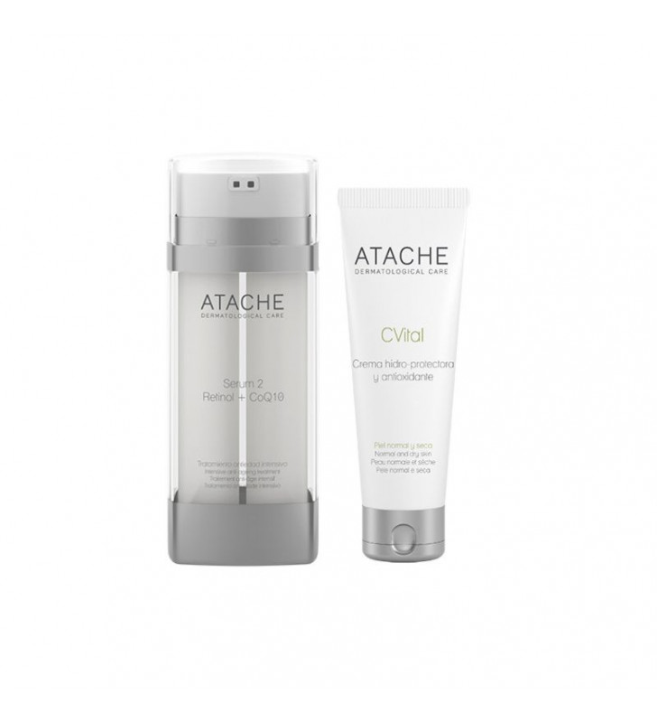 Pack Vital Age Serum 2. Retinol+COQ10 + CVital Crema Hidro-Protectora y Antioxidante - ATACHE